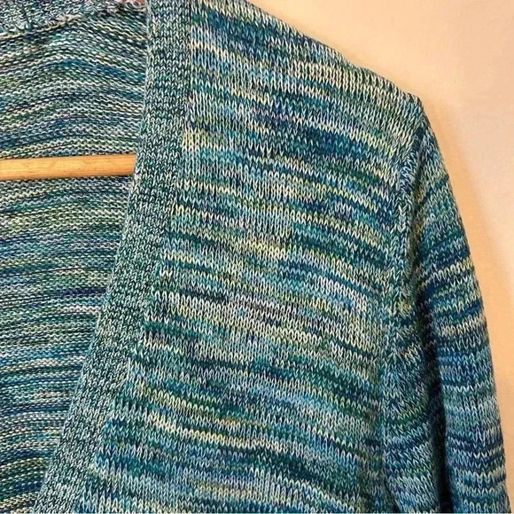 Coldwater Creek Silk and Cotton Blend Multicolor Striped Cardigan Size L - Picture 3 of 5